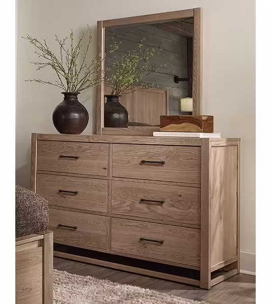 Vaughan Bassett 842-446 Landscape Mirror In Blond Oak Vaughan Bassett 842-446 Landscape Mirror In Blond Oak