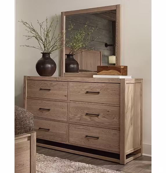 Vaughan Bassett 842-446 Landscape Mirror In Blond Oak Vaughan Bassett 842-446 Landscape Mirror In Blond Oak