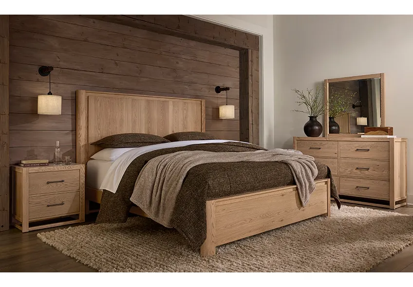 Vaughan Bassett 842-668-866-944-MS1 Cal King Radius Poster Bed In Blond Oak Vaughan Bassett 842-668-866-944-MS1 Cal King Radius Poster Bed In Blond Oak