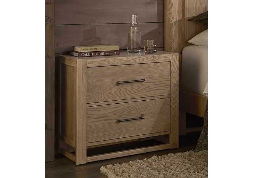 Vaughan Bassett 842-227 2 Drawer Nightstand In Blond Oak