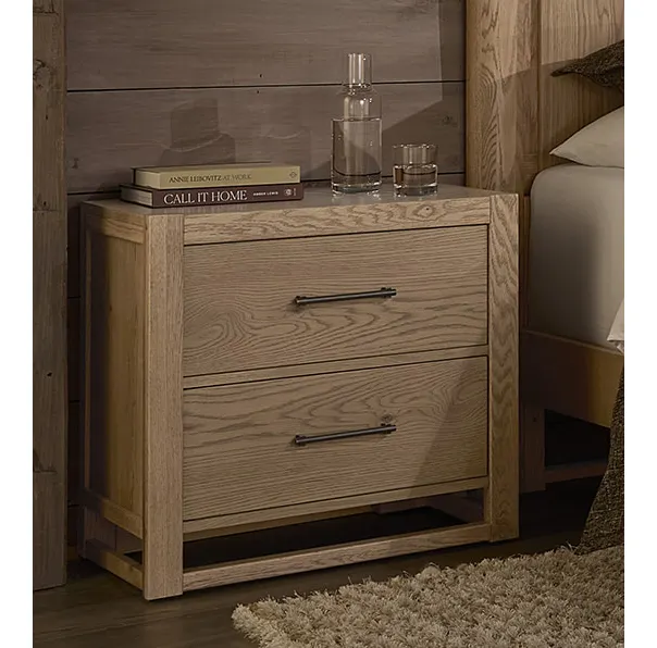 Vaughan Bassett 842-227 2 Drawer Nightstand In Blond Oak Vaughan Bassett 842-227 2 Drawer Nightstand In Blond Oak