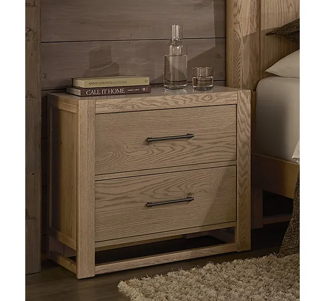 Vaughan Bassett 842-227 2 Drawer Nightstand In Blond Oak Vaughan Bassett 842-227 2 Drawer Nightstand In Blond Oak