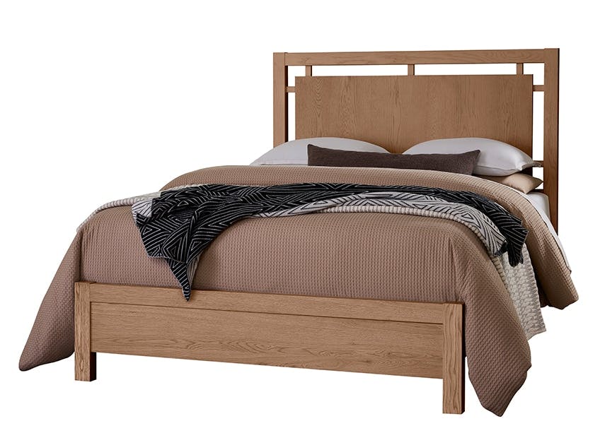 Vaughan Bassett 842-667-766-944-MS1 Cal King Floating Panel Bed In Dark Oak