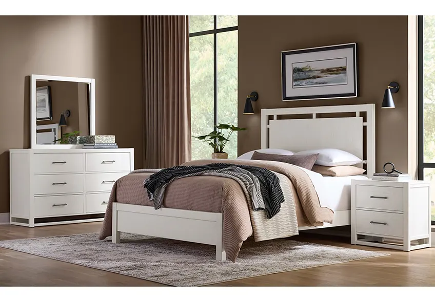 Vaughan Bassett 844-227 2 Drawer Nightstand In Soft White Oak Vaughan Bassett 844-227 2 Drawer Nightstand In Soft White Oak