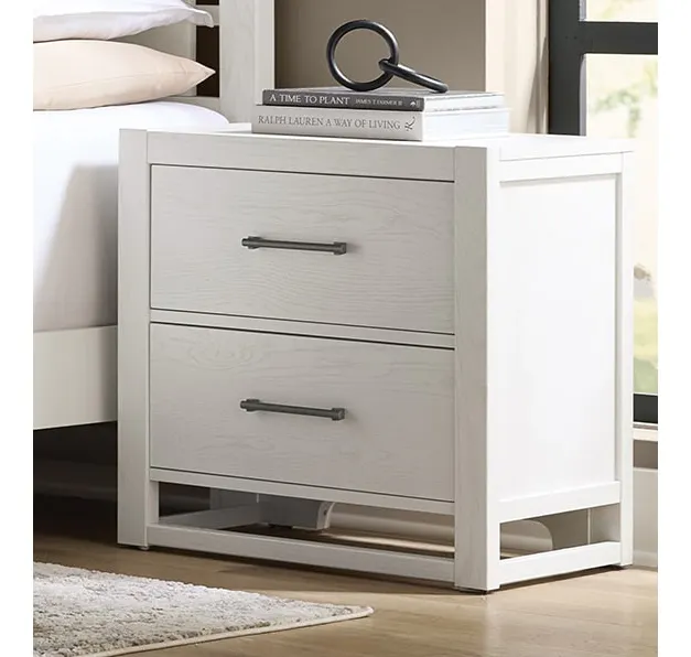 Vaughan Bassett 844-227 2 Drawer Nightstand In Soft White Oak Vaughan Bassett 844-227 2 Drawer Nightstand In Soft White Oak