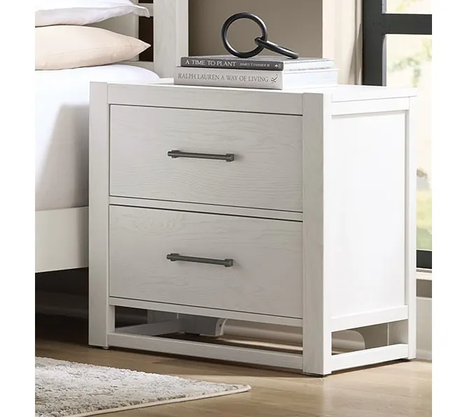 Vaughan Bassett 844-227 2 Drawer Nightstand In Soft White Oak Vaughan Bassett 844-227 2 Drawer Nightstand In Soft White Oak