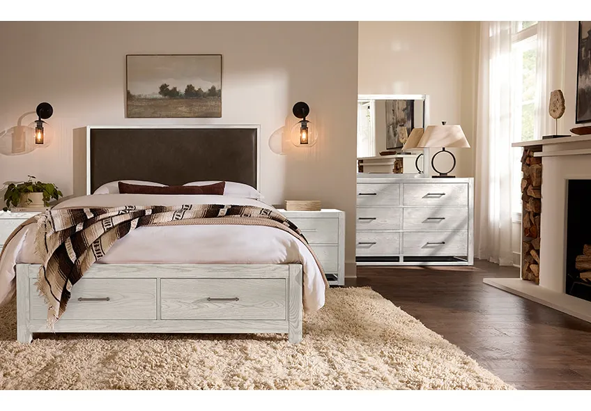 Vaughan Bassett 844-002 6 Drawer Dresser In Soft White Oak Vaughan Bassett 844-002 6 Drawer Dresser In Soft White Oak