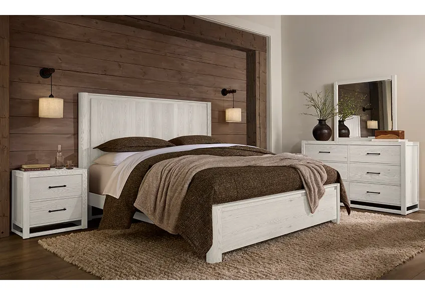 Vaughan Bassett 844-558-855-922 Queen Radius Poster Bed In Soft White Oak Vaughan Bassett 844-558-855-922 Queen Radius Poster Bed In Soft White Oak