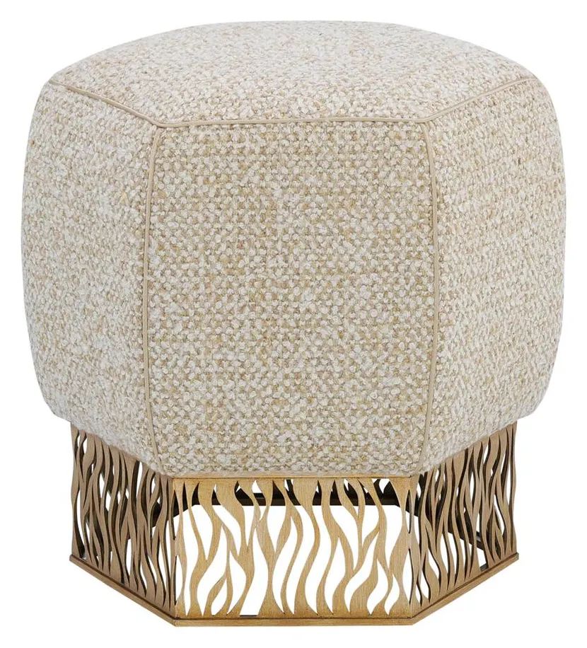 John Richard AMF-1809V229-5020-AS Honeycomb Ottoman, Gold John Richard AMF-1809V229-5020-AS Honeycomb Ottoman, Gold