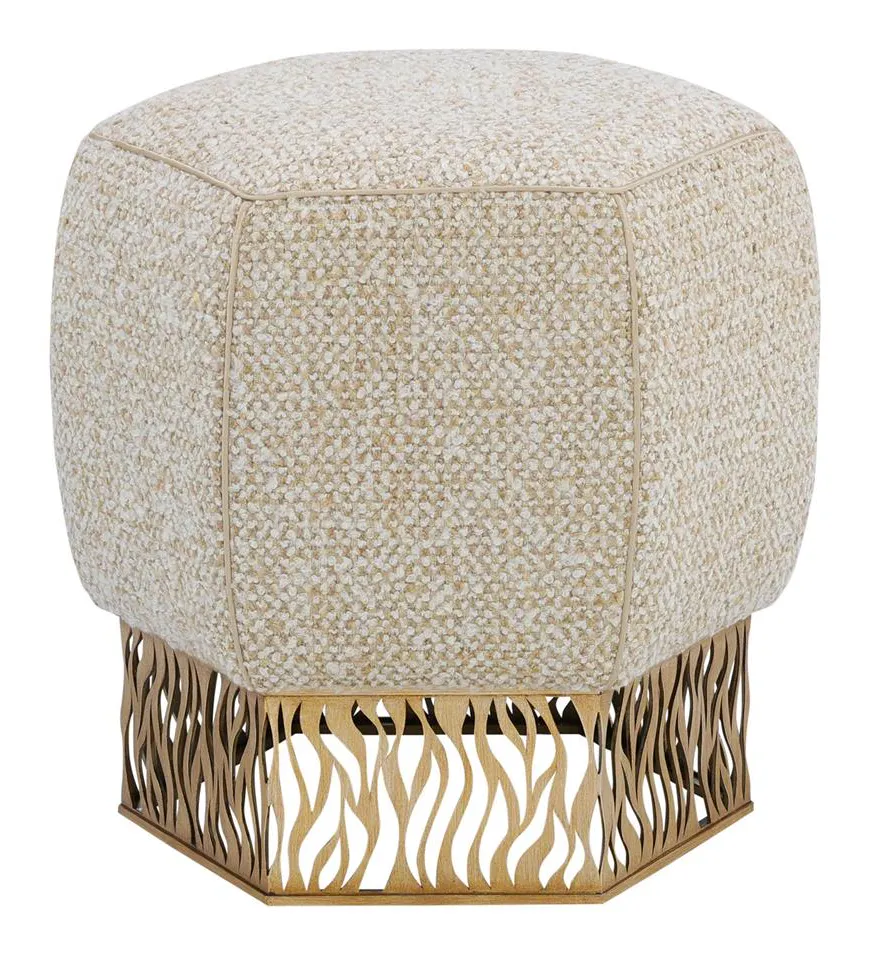 John Richard AMF-1809V229-5020-AS Honeycomb Ottoman, Gold John Richard AMF-1809V229-5020-AS Honeycomb Ottoman, Gold
