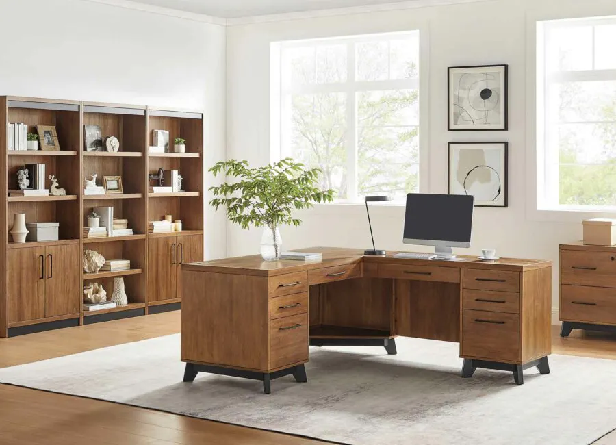 Martin Furniture IMAV664R-KIT Avery Pedestal L-Desk Martin Furniture IMAV664R-KIT Avery Pedestal L-Desk