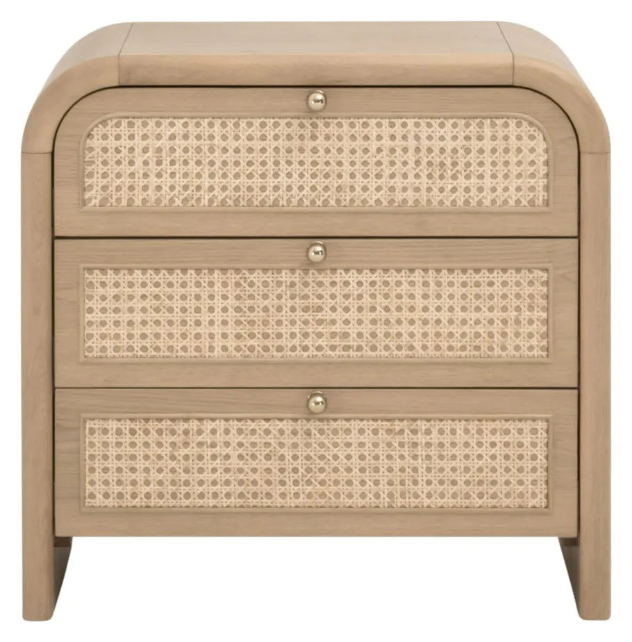 Essentials For Living 5280.NAT-OAK Cannes 3-Drawer Nightstand Essentials For Living 5280.NAT-OAK Cannes 3-Drawer Nightstand