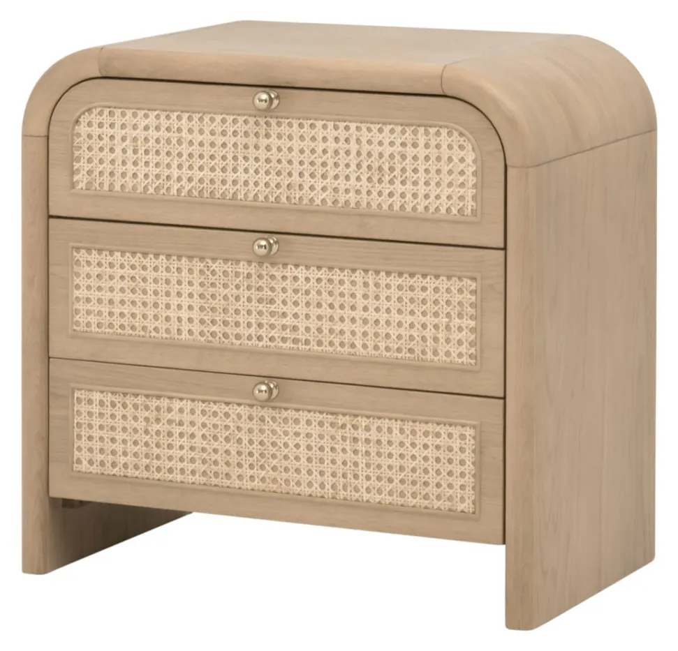 Essentials For Living 5280.NAT-OAK Cannes 3-Drawer Nightstand Essentials For Living 5280.NAT-OAK Cannes 3-Drawer Nightstand
