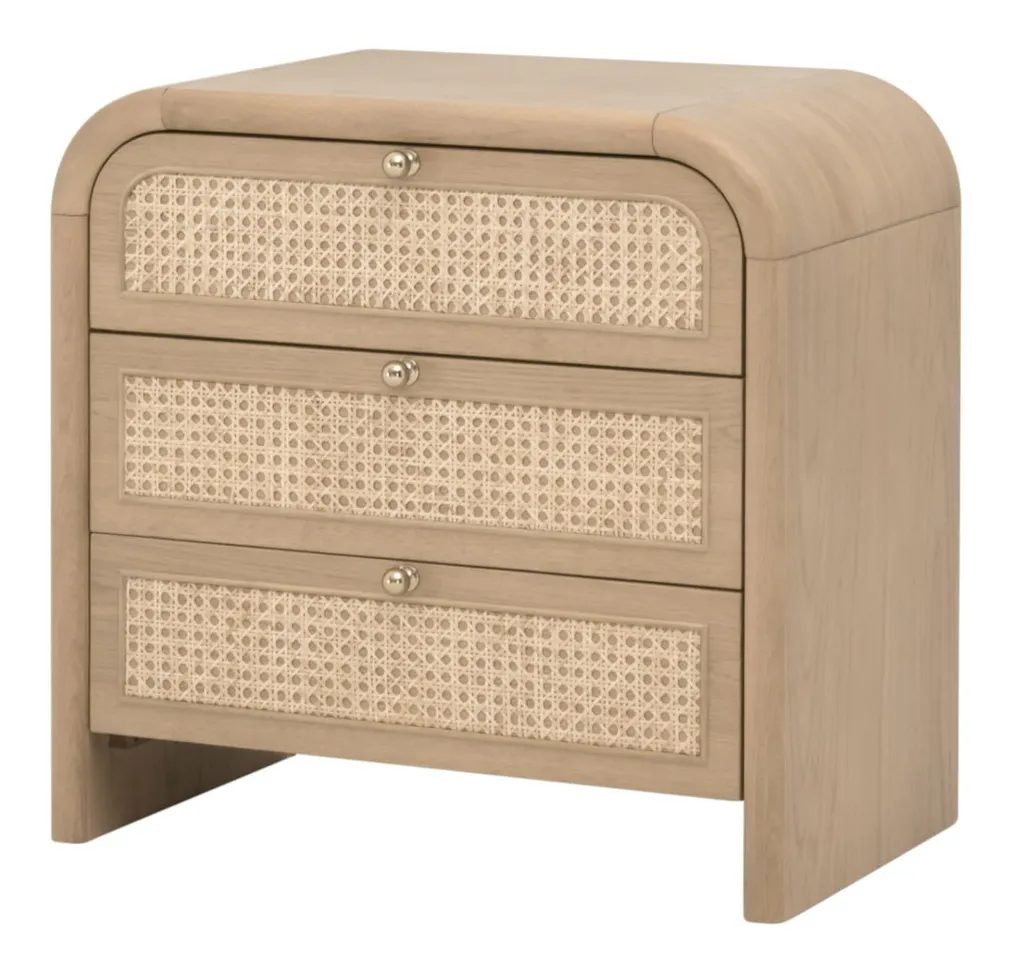 Essentials For Living 5280.NAT-OAK Cannes 3-Drawer Nightstand Essentials For Living 5280.NAT-OAK Cannes 3-Drawer Nightstand
