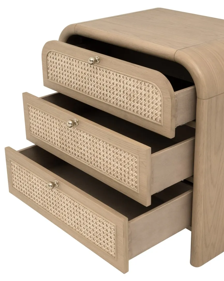 Essentials For Living 5280.NAT-OAK Cannes 3-Drawer Nightstand Essentials For Living 5280.NAT-OAK Cannes 3-Drawer Nightstand