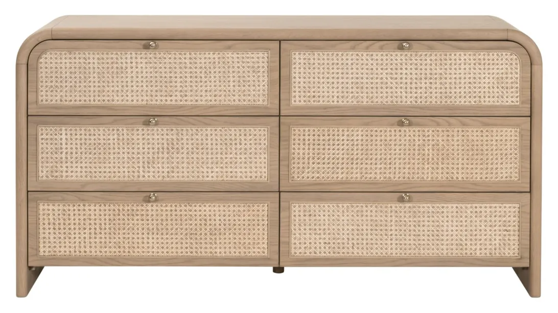 Essentials For Living 5282.NAT-OAK Cannes 6-Drawer Double Dresser Essentials For Living 5282.NAT-OAK Cannes 6-Drawer Double Dresser