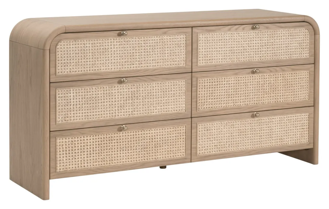 Essentials For Living 5282.NAT-OAK Cannes 6-Drawer Double Dresser Essentials For Living 5282.NAT-OAK Cannes 6-Drawer Double Dresser