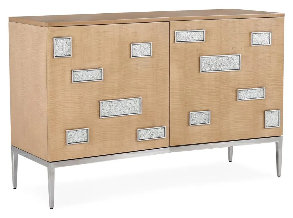 John Richard EUR-04-0983 Tetra Two-Door Credenza, Silver John Richard EUR-04-0983 Tetra Two-Door Credenza, Silver