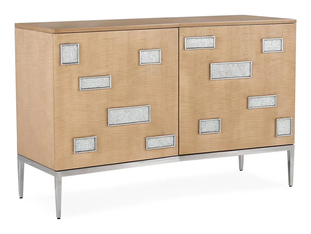 John Richard EUR-04-0983 Tetra Two-Door Credenza, Silver John Richard EUR-04-0983 Tetra Two-Door Credenza, Silver