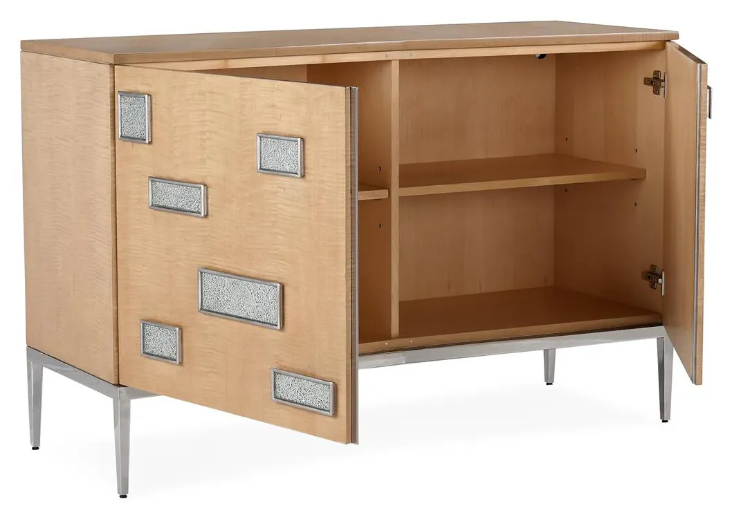 John Richard EUR-04-0983 Tetra Two-Door Credenza, Silver John Richard EUR-04-0983 Tetra Two-Door Credenza, Silver