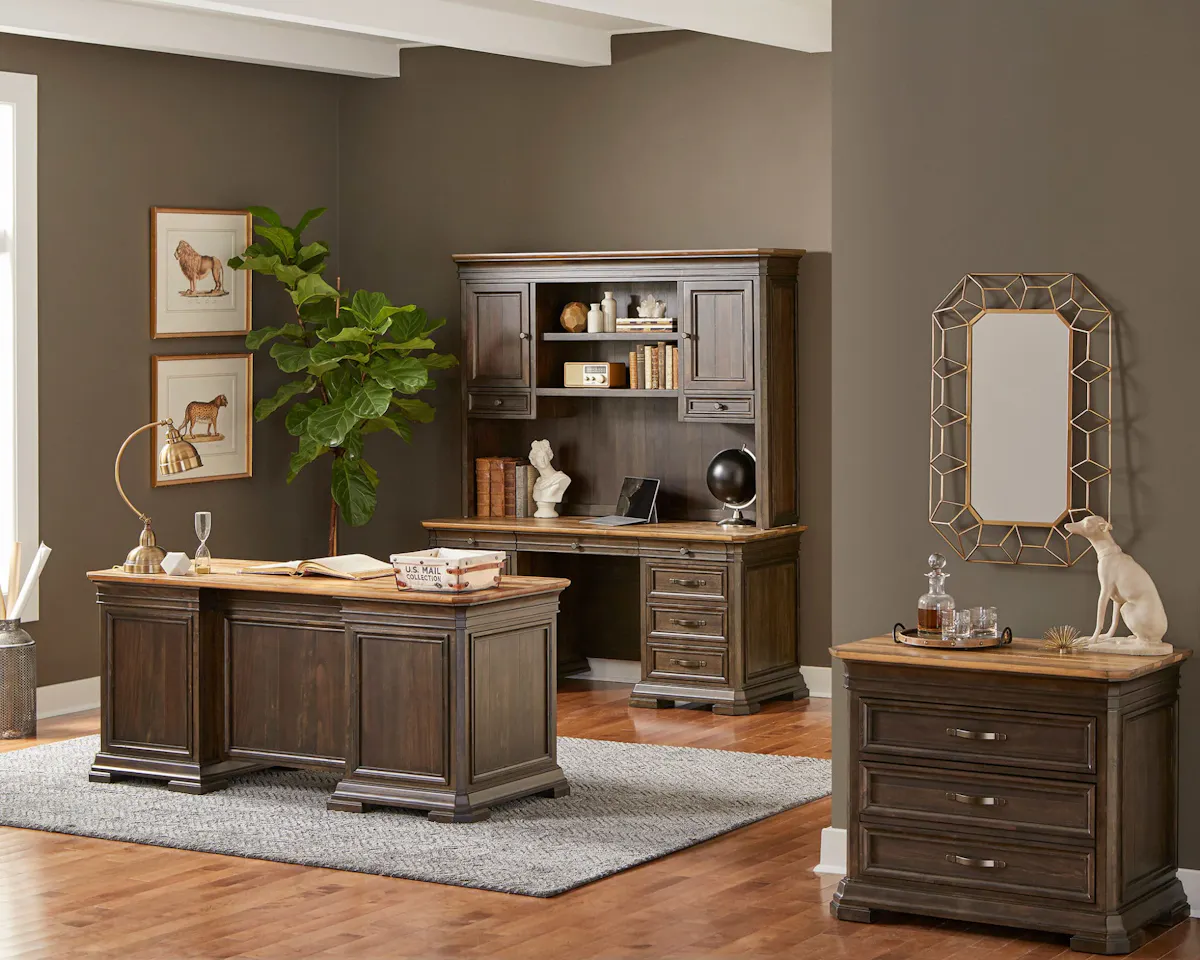 Martin Furniture IMSA680 Sonoma 68″ W Double Pedestal Desk Martin Furniture IMSA680 Sonoma 68″ W Double Pedestal Desk
