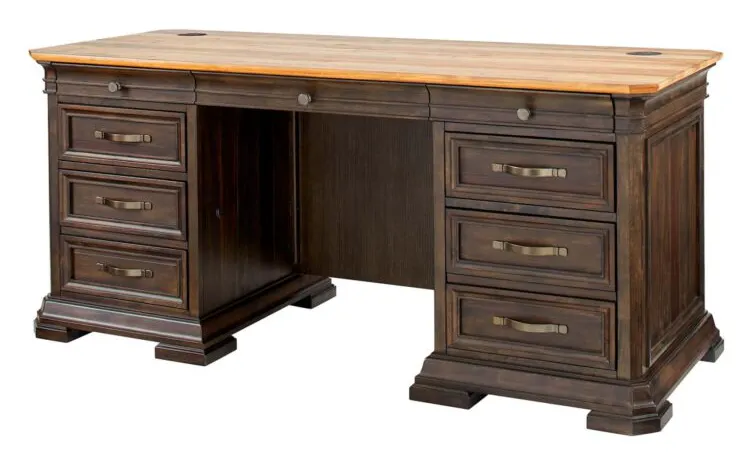 Martin Furniture IMSA680 Sonoma 68″ W Double Pedestal Desk Martin Furniture IMSA680 Sonoma 68″ W Double Pedestal Desk