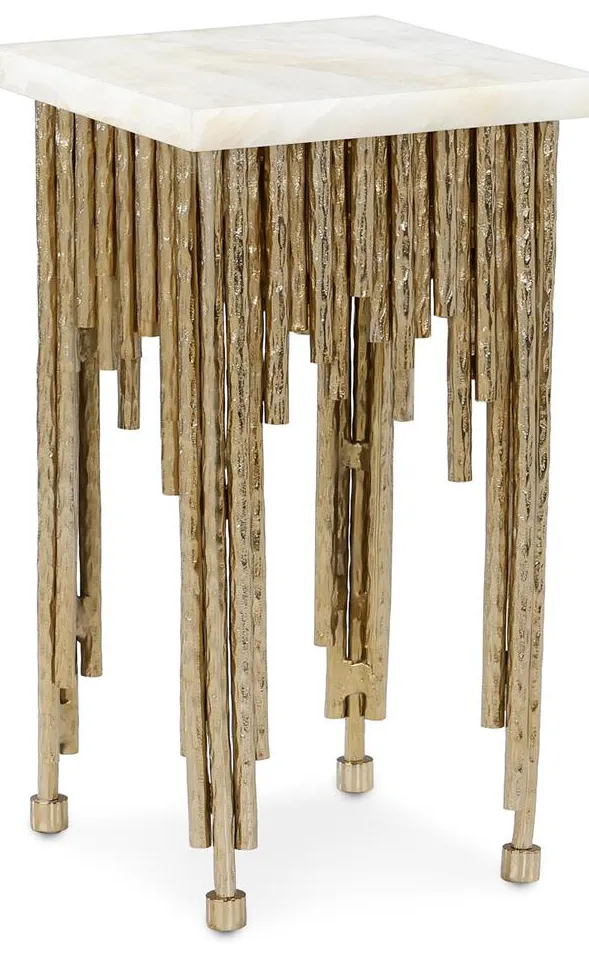 John Richard JFD-0537 Channel Side Table, Gold John Richard JFD-0537 Channel Side Table, Gold