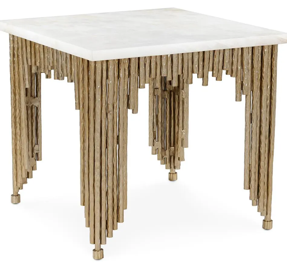 John Richard JFD-0539 Channel End Table, Gold John Richard JFD-0539 Channel End Table, Gold