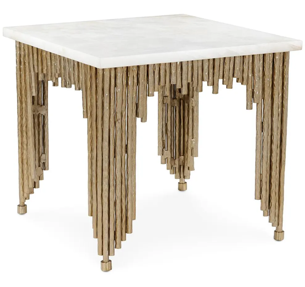 John Richard JFD-0539 Channel End Table, Gold John Richard JFD-0539 Channel End Table, Gold
