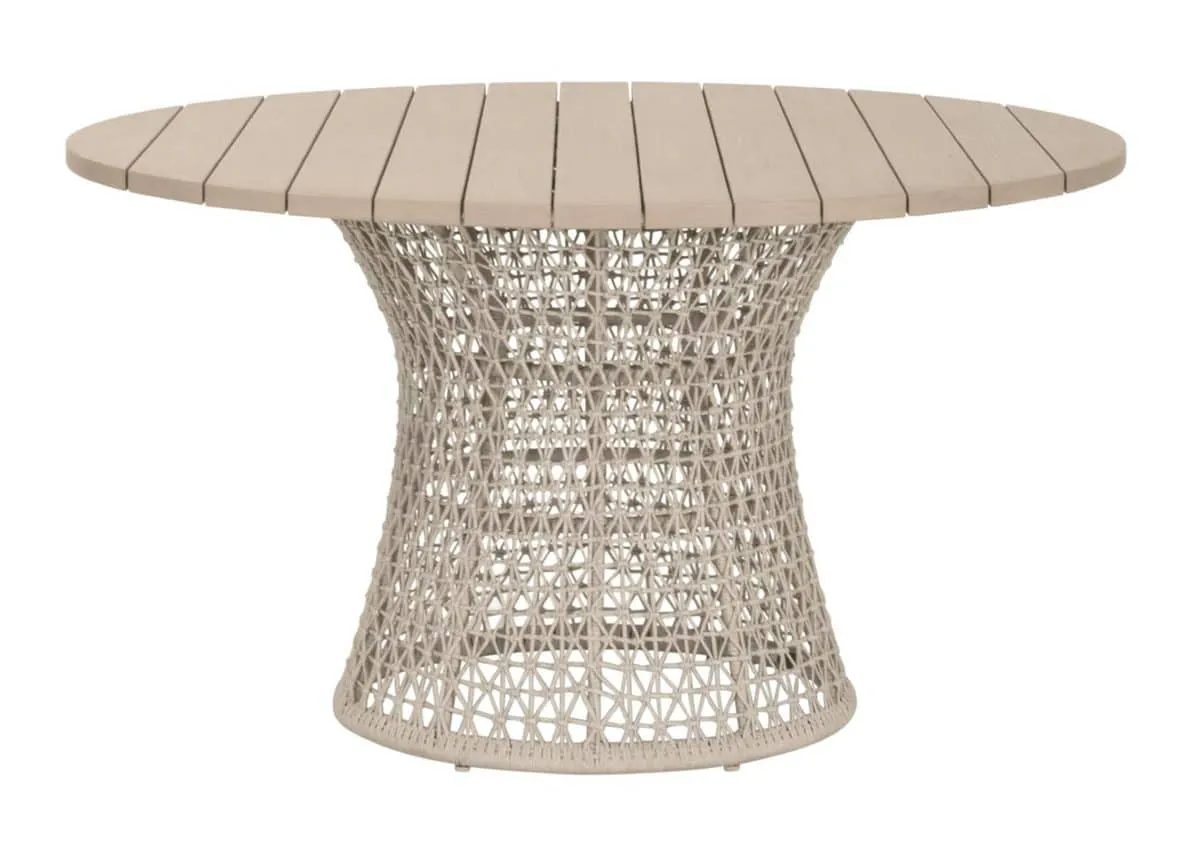 Essentials For Living 6891.OAT/W-ET Knit Outdoor 54″ Round Dining Table