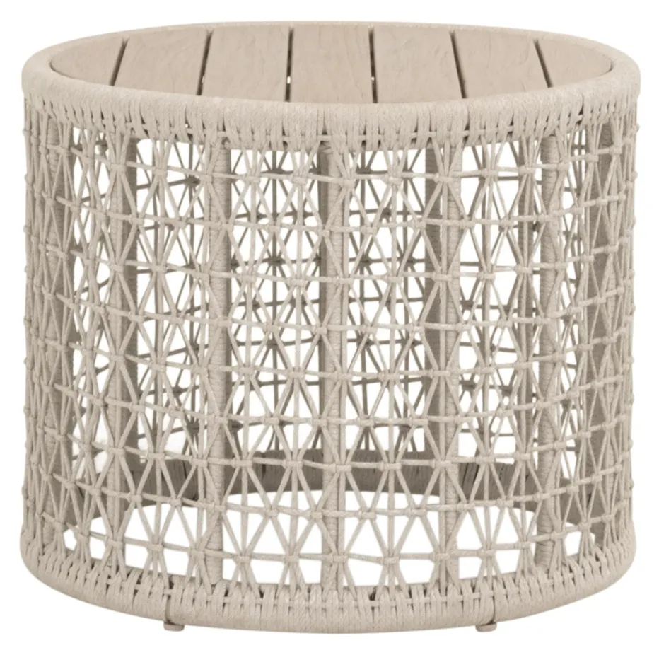 Essentials For Living 6889.OAT/W-ET Knit Outdoor Round End Table Essentials For Living 6889.OAT/W-ET Knit Outdoor Round End Table