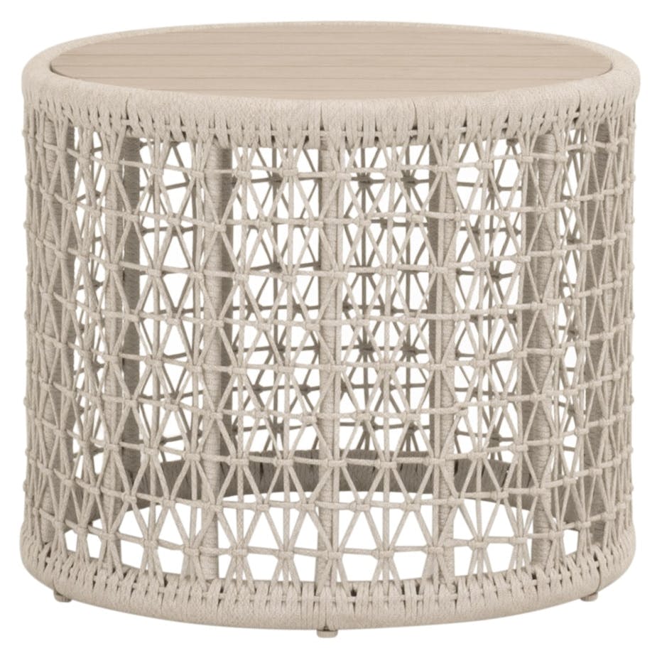 Essentials For Living 6889.OAT/W-ET Knit Outdoor Round End Table Essentials For Living 6889.OAT/W-ET Knit Outdoor Round End Table