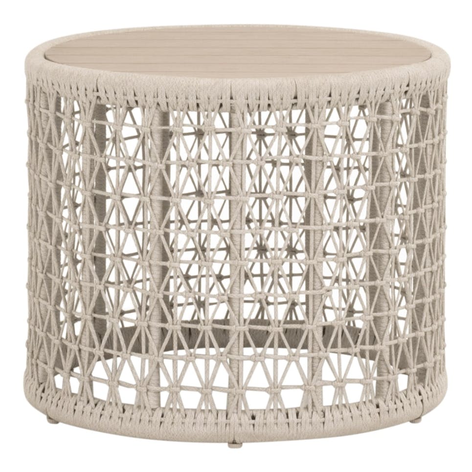 Essentials For Living 6889.OAT/W-ET Knit Outdoor Round End Table Essentials For Living 6889.OAT/W-ET Knit Outdoor Round End Table