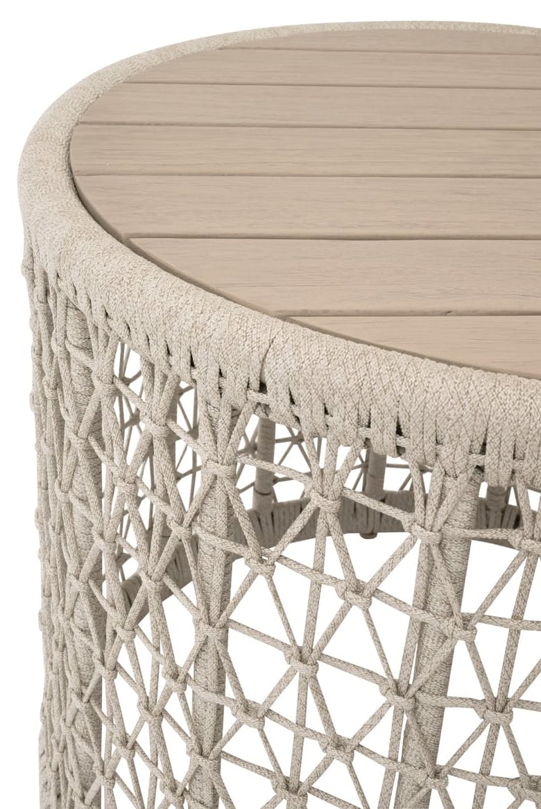 Essentials For Living 6889.OAT/W-ET Knit Outdoor Round End Table Essentials For Living 6889.OAT/W-ET Knit Outdoor Round End Table