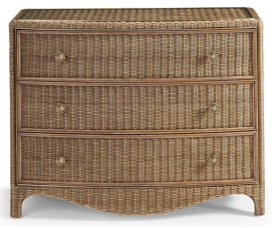 Jonathan Charles 491337-C012 Palm Court Rattan Bow Front Chest Jonathan Charles 491337-C012 Palm Court Rattan Bow Front Chest