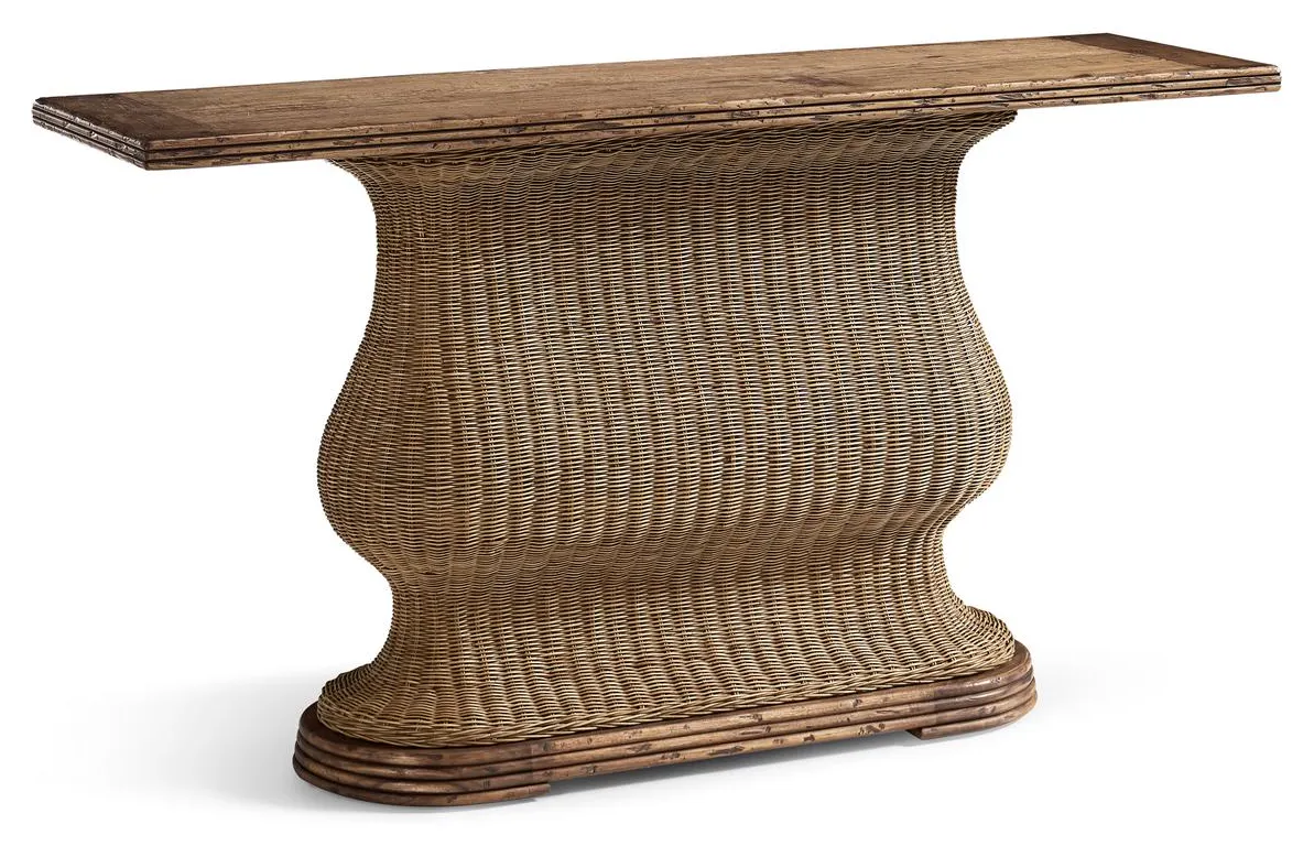 Jonathan Charles 491334-C012 Palm Court Rattan Console Table Jonathan Charles 491334-C012 Palm Court Rattan Console Table