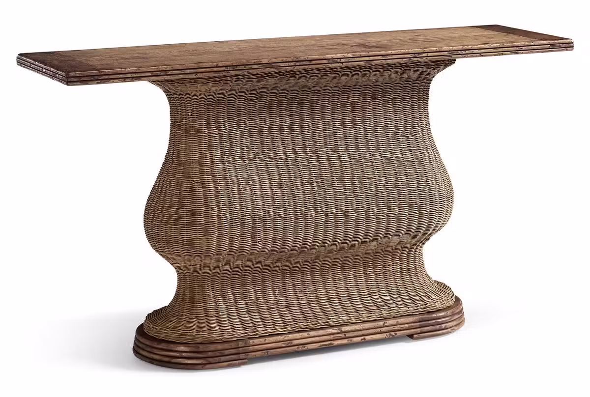 Jonathan Charles 491334-C012 Palm Court Rattan Console Table Jonathan Charles 491334-C012 Palm Court Rattan Console Table