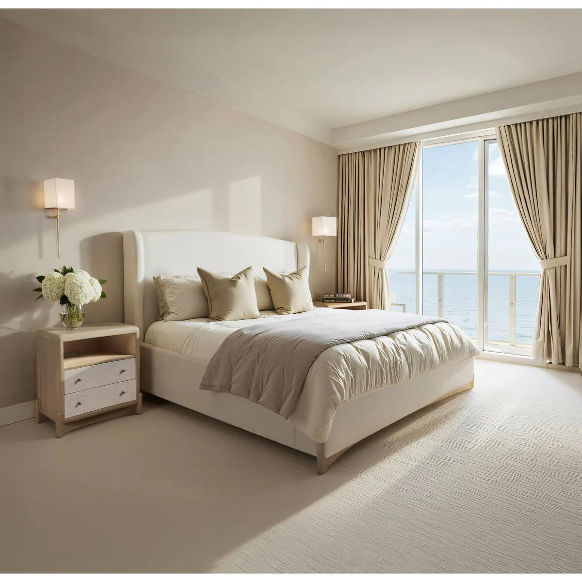 Jonathan Charles 500600-BLO-Q-F067 Keel Upholstered US Queen Bed Jonathan Charles 500600-BLO-Q-F067 Keel Upholstered US Queen Bed