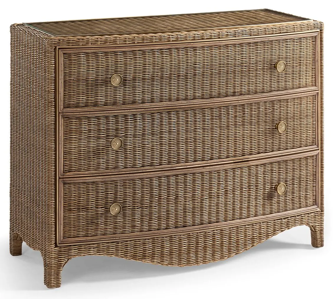 Jonathan Charles 491337-C012 Palm Court Rattan Bow Front Chest Jonathan Charles 491337-C012 Palm Court Rattan Bow Front Chest