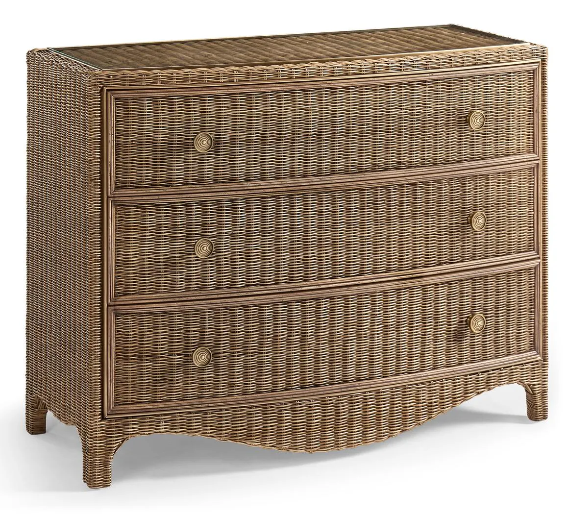 Jonathan Charles 491337-C012 Palm Court Rattan Bow Front Chest Jonathan Charles 491337-C012 Palm Court Rattan Bow Front Chest