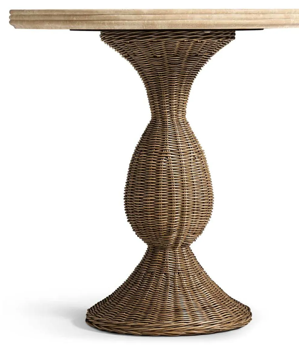 Jonathan Charles 491330-C012 Palm Court Round Travertine Accent Table Jonathan Charles 491330-C012 Palm Court Round Travertine Accent Table