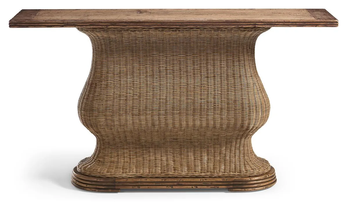 Jonathan Charles 491334-C012 Palm Court Rattan Console Table Jonathan Charles 491334-C012 Palm Court Rattan Console Table