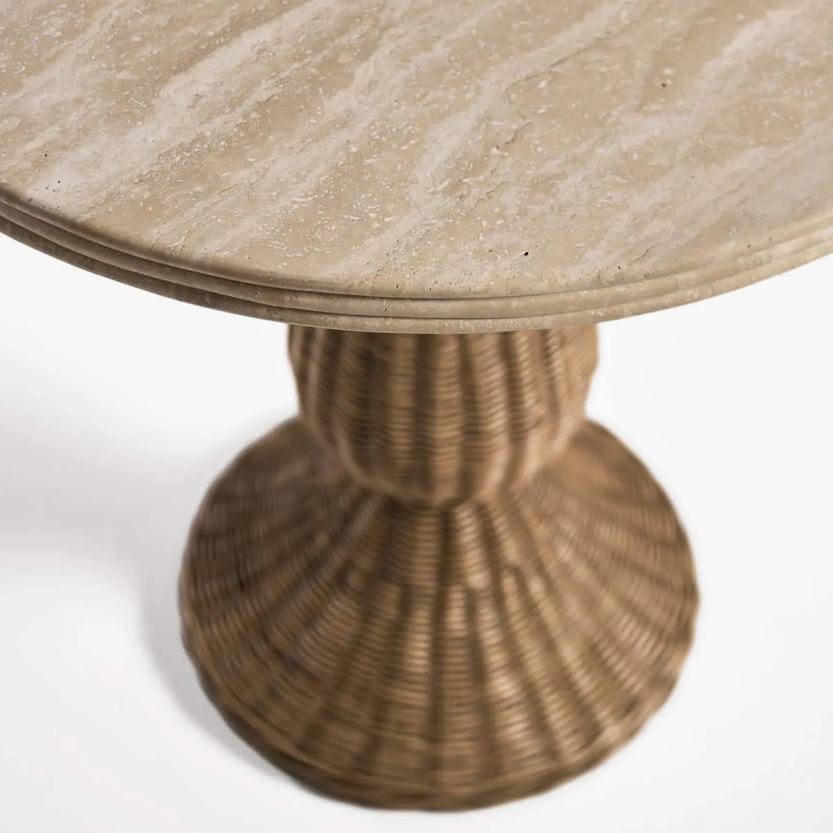 Jonathan Charles 491330-C012 Palm Court Round Travertine Accent Table Jonathan Charles 491330-C012 Palm Court Round Travertine Accent Table