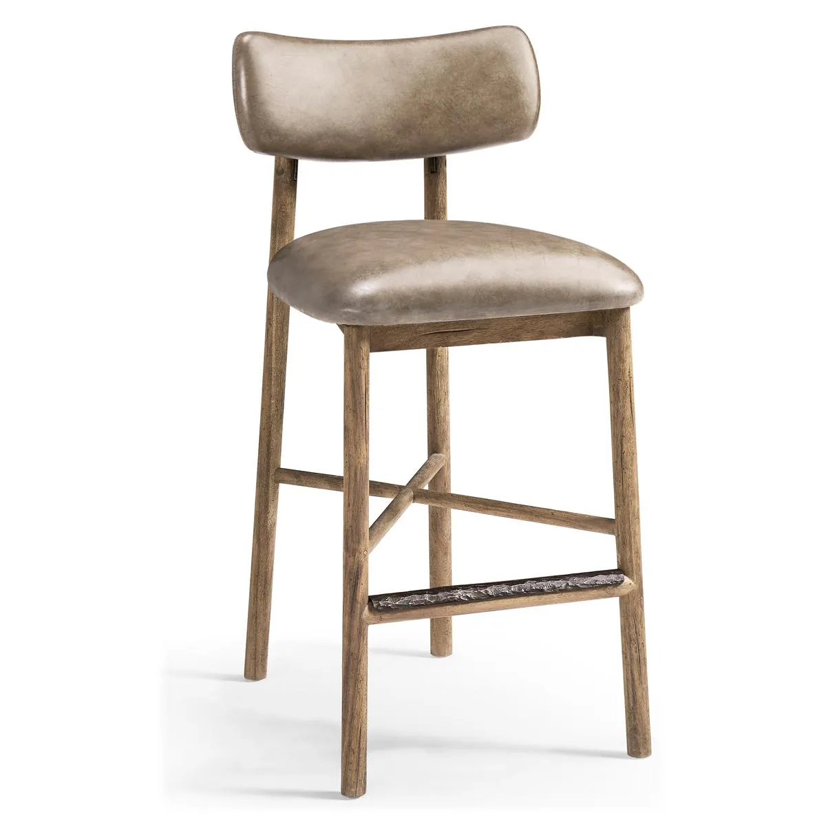 Jonathan Charles 491349-TLA-BS-L045 Stone Ridge Leather Bar Stool