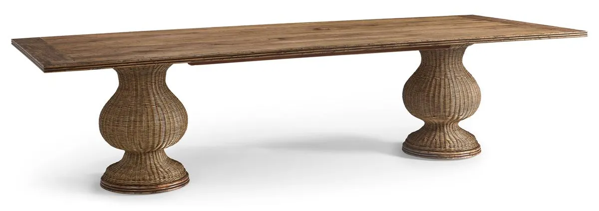 Jonathan Charles 491328-C012-120L Palm Court Rattan Dining Table 120" Jonathan Charles 491328-C012-120L Palm Court Rattan Dining Table 120"