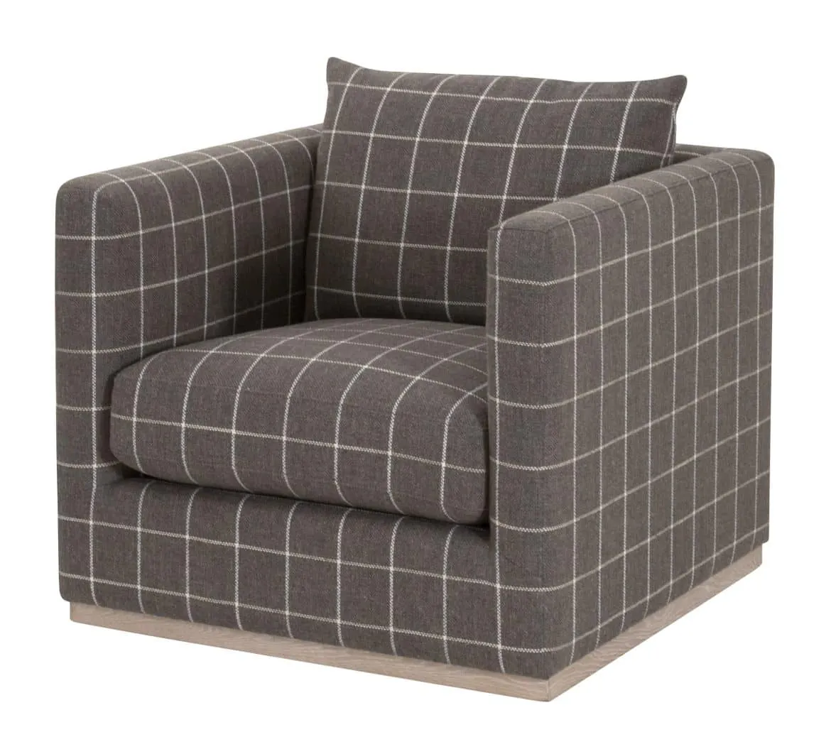 Essentials For Living 6608.WSTL/NG Siena Plinth Base Swivel Club Chair