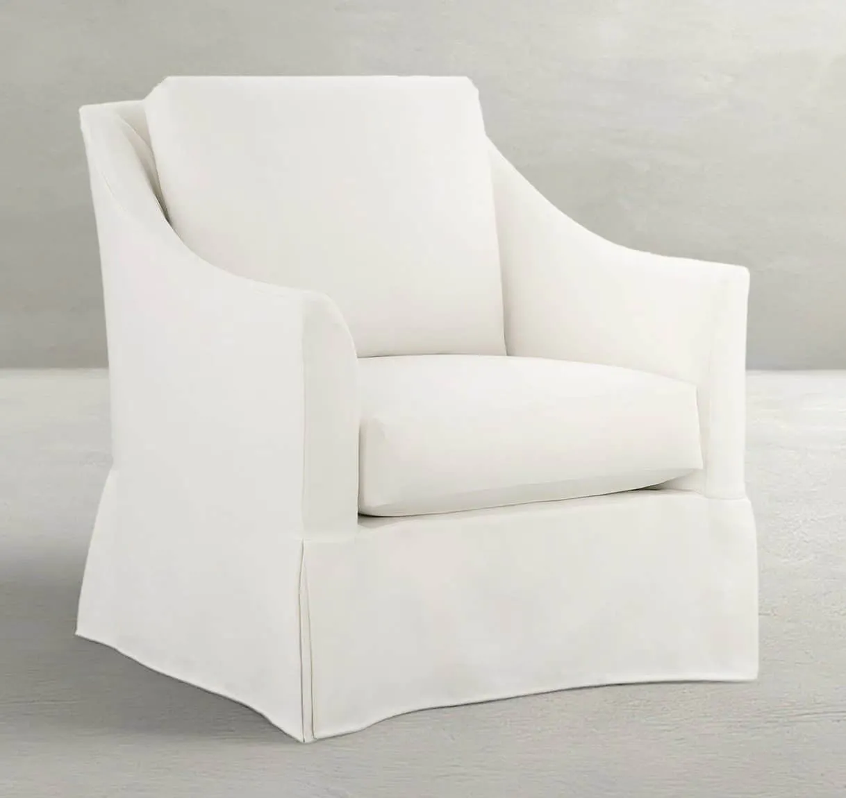 Summer Classics SCH-1006 Baldwin Upholstered Swivel Chair Slipcovered – Swoop Arms