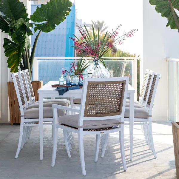 Summer Classics 1538 Bermuda Aluminum and Cane Arm Chair Summer Classics 1538 Bermuda Aluminum and Cane Arm Chair