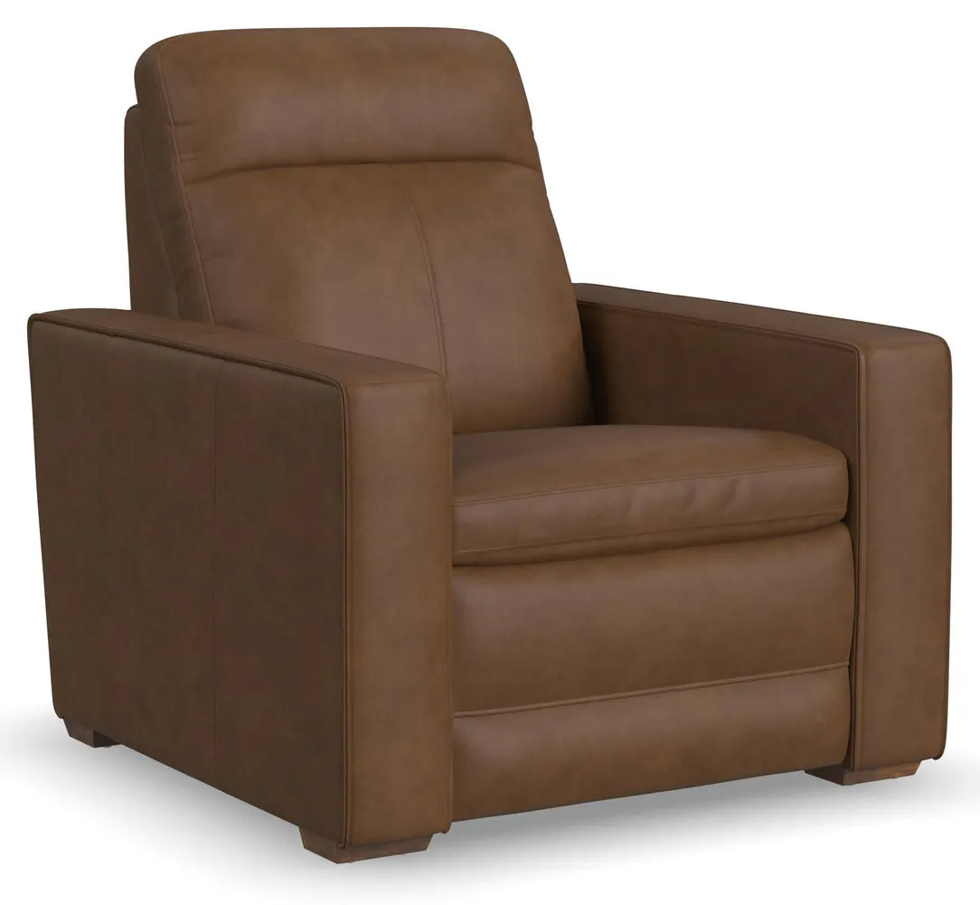 Flexsteel 1519-50P3-56280 Dutch Brown Leather Power Recliner with Power Headrest & Lumbar Flexsteel 1519-50P3-56280 Dutch Brown Leather Power Recliner with Power Headrest & Lumbar