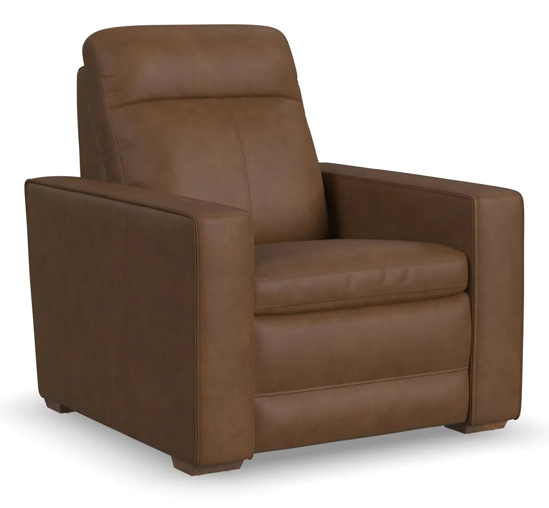 Flexsteel 1519-50P3-56280 Dutch Brown Leather Power Recliner with Power Headrest & Lumbar Flexsteel 1519-50P3-56280 Dutch Brown Leather Power Recliner with Power Headrest & Lumbar